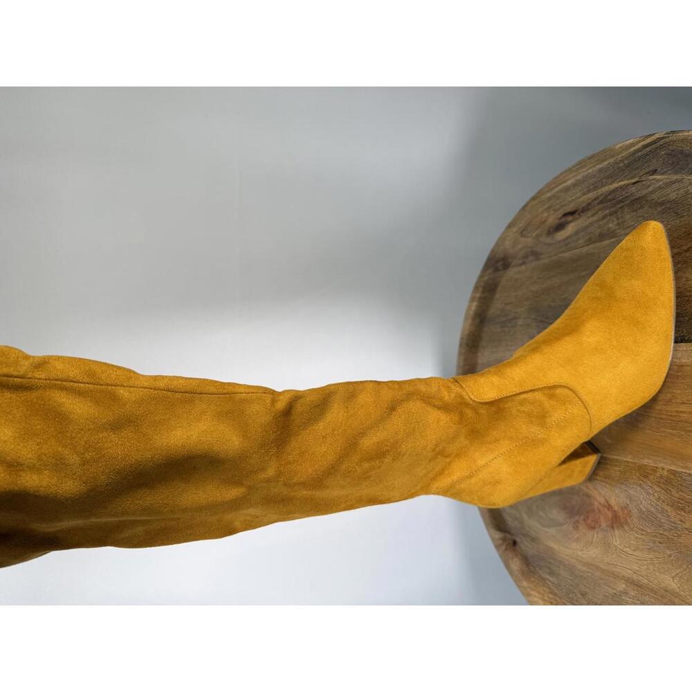 Steve Madden Risky Mustard Suede Below-the-Knee Boots Women’s Size 6.5 NWB - Picture 8 of 11